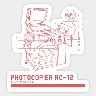 Old Photocopier RC-12 Diagram Sticker